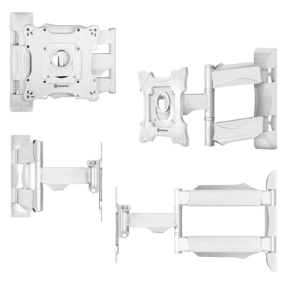 Кронштейн для телевизора Onkron NP28 настенный, наклонно-поворотный, 17-43 дюйма, белый Кронштейн для телевизора Onkron NP28 настенный, наклонно-поворотный, 17-43 дюйма, белый